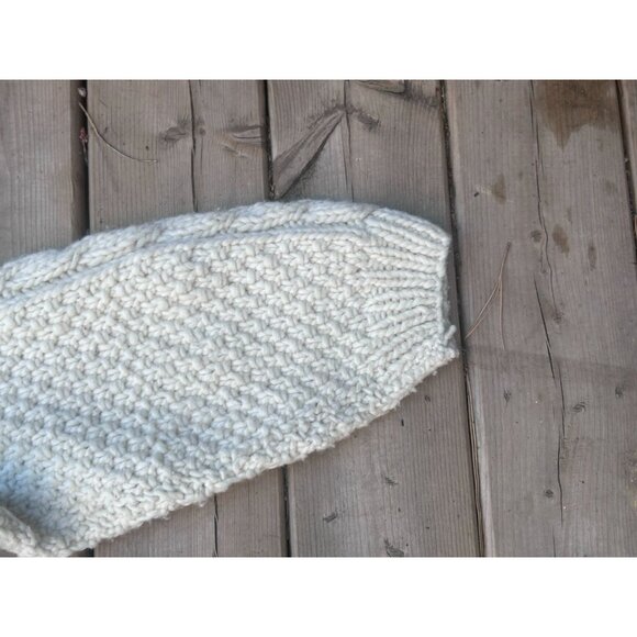 Nuevo Americana Women's Size L Wool Hand Knit Sweater Cardigan Ivory - Picture 5 of 10